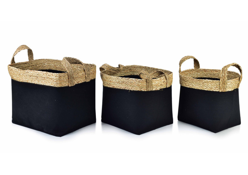 Ensemble de 3 paniers BALI - Tailles L 44x31x33cm, M 40x29x30cm, S 38x25x28cm - HIWB6808-PROM - Mondex Ensemble de 3 paniers BALI - Tailles L 44x31x33cm, M 40x29x30cm, S 38x25x28cm - HIWB6808-PROM - Mondex