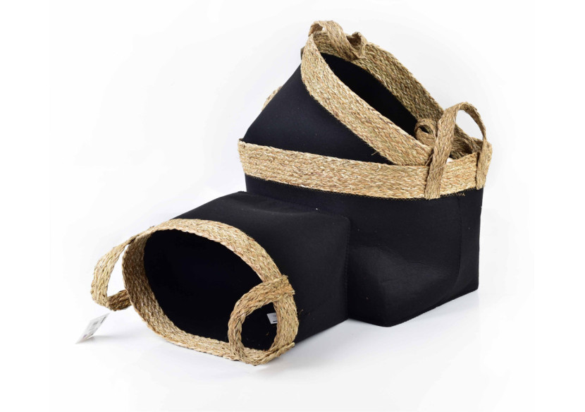 Ensemble de 3 paniers BALI - Tailles L 44x31x33cm, M 40x29x30cm, S 38x25x28cm - HIWB6808-PROM - Mondex Ensemble de 3 paniers BALI - Tailles L 44x31x33cm, M 40x29x30cm, S 38x25x28cm - HIWB6808-PROM - Mondex