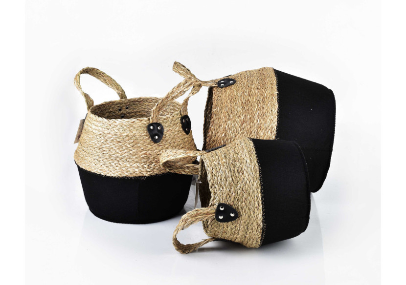 Ensemble de 3 paniers BALI - Tailles L 38x34cm, M 32x28cm, S 26x24cm - HIWB6846-PROM - Mondex Ensemble de 3 paniers BALI - Tailles L 38x34cm, M 32x28cm, S 26x24cm - HIWB6846-PROM - Mondex