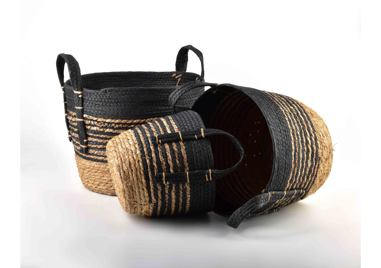 Ensemble de 3 paniers BALI - XL, L et M en herbe marine - HIWB9244-PROM - Mondex