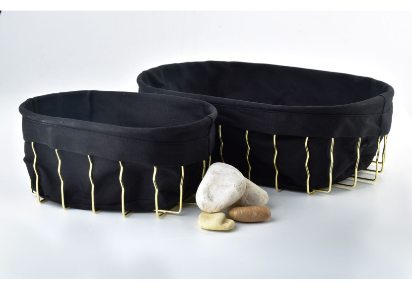 Panier CASSIE - Ovale en métal doré 32x22xh10cm - HIWD2084-PROM - Cookini By Mondex