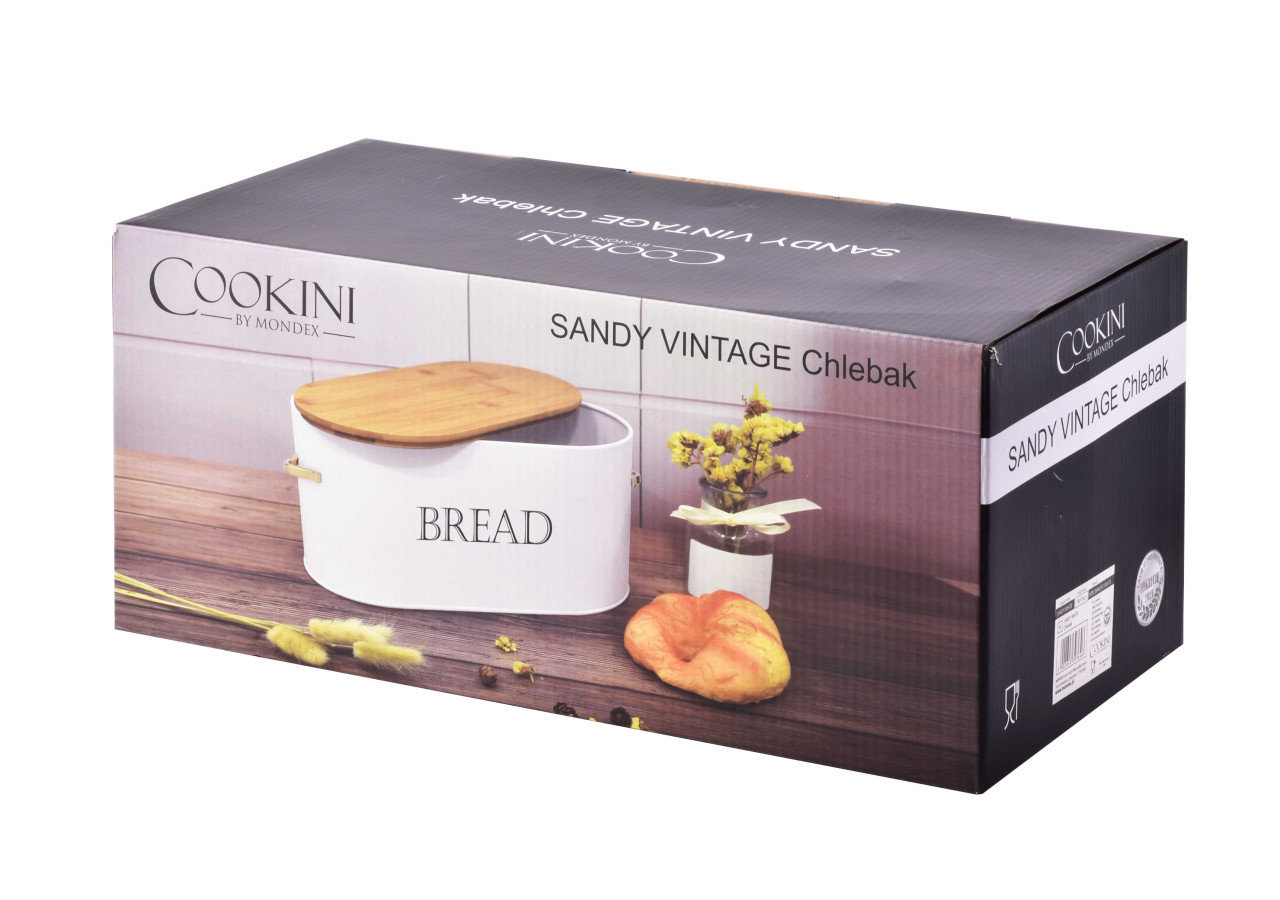 Boîte à pain SANDY BEIGE - Métal 34/37,5 x 8 x 16 cm - HTBC3622-CX - Cookini By Mondex