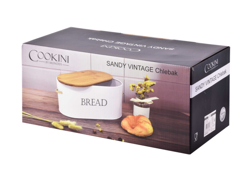 Boîte à pain SANDY BEIGE - Métal 34/37,5 x 8 x 16 cm - HTBC3622-CX - Cookini By Mondex