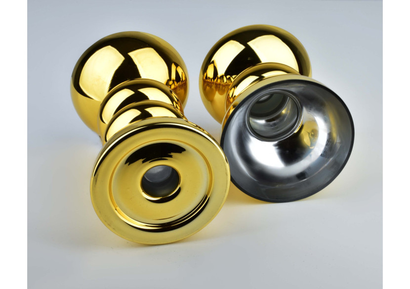 Bougeoir RITA GOLD - Verre doré 12cm x 20,5cm - HTID1148-PROM - Mondex