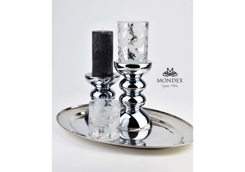 Bougeoir RITA GREY - Verre gris 12cm x 15cm - HTID1156-PROM - Mondex