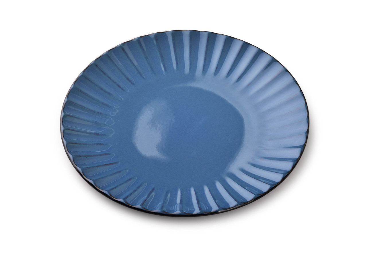 Assiette Dessert EVIE BLUE - Céramique 20xh2cm - HTPW4937 - Affekdesign By Mondex