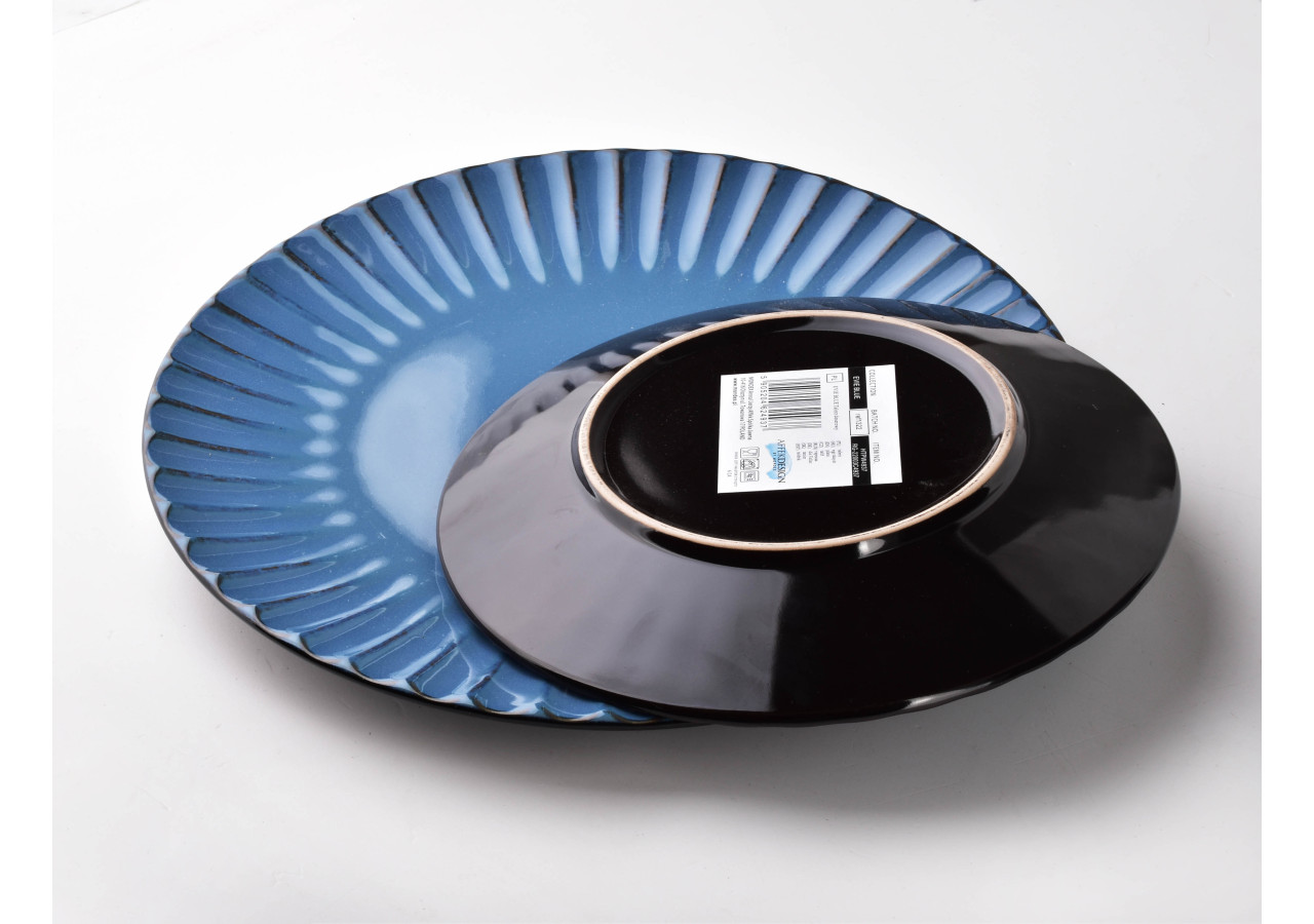 Assiette Dessert EVIE BLUE - Céramique 20xh2cm - HTPW4937 - Affekdesign By Mondex