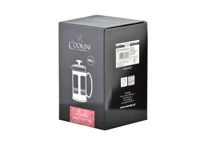 French Press AUDE 800ml - Verre borosilicate 10x15xh18,5cm - HTXA5699-CX - Cookini By Mondex French Press AUDE 800ml - Verre borosilicate 10x15xh18,5cm - HTXA5699-CX - Cookini By Mondex
