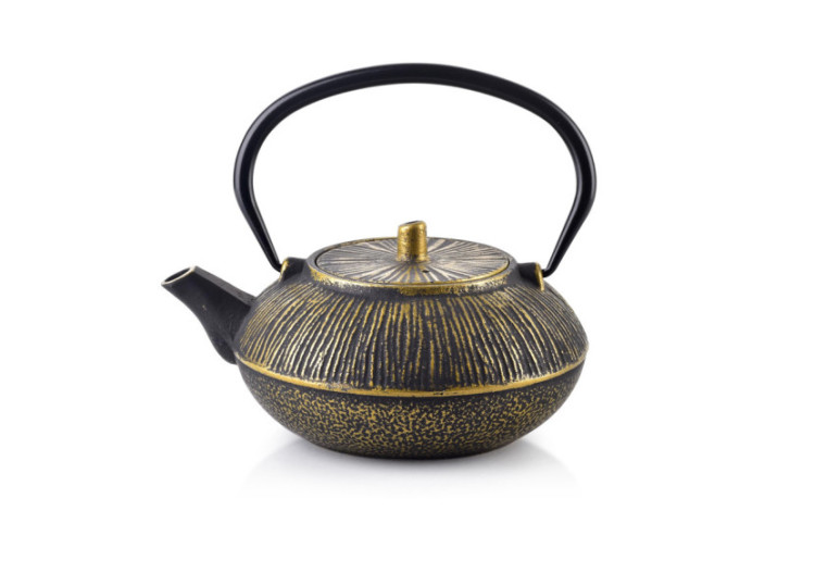 Théière ALOR - 800ml en fonte noire et dorée - HTXA5743-CX - Cookini By Mondex