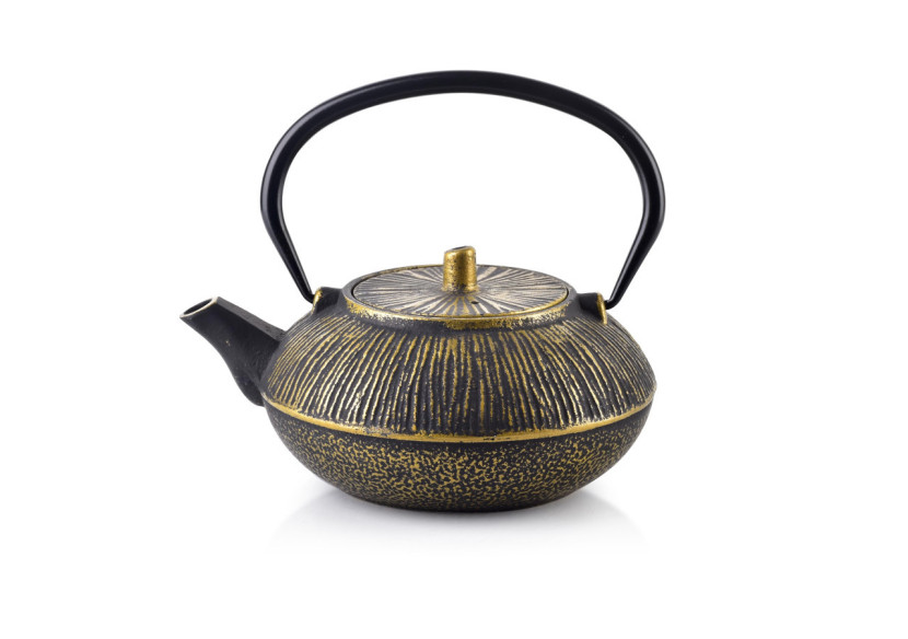Théière ALOR - 800ml en fonte noire et dorée - HTXA5743-CX - Cookini By Mondex