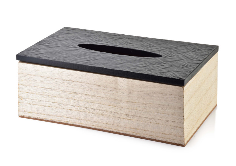 Porte-serviettes SUSIE BLACK - 24 x 9 x 14,5cm en bois - HTYK5156 - Mondex