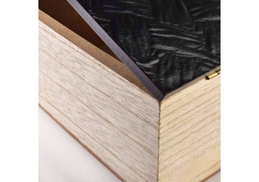 Porte-serviettes SUSIE BLACK - 24 x 9 x 14,5cm en bois - HTYK5156 - Mondex