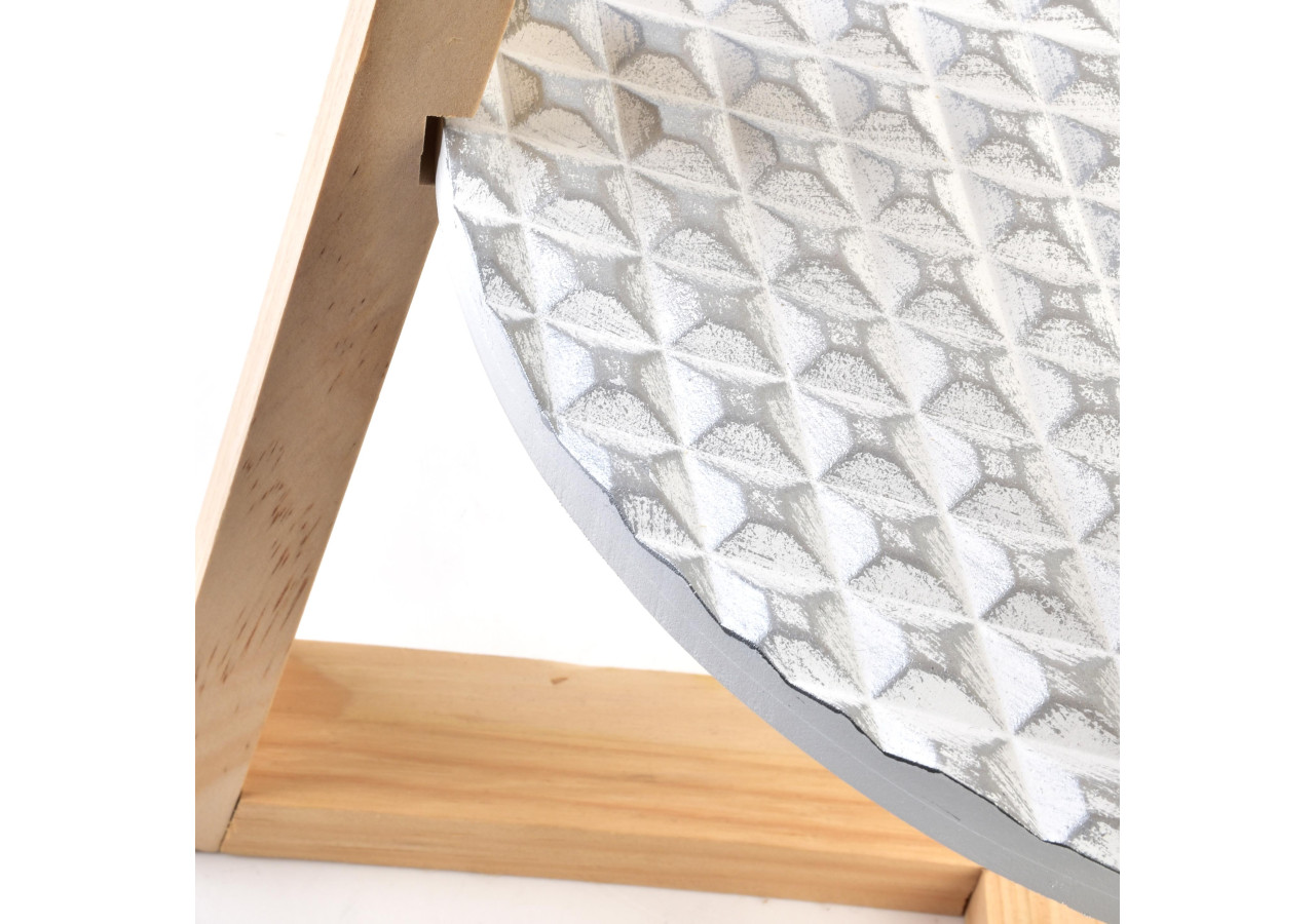 Table d'appoint LAMMY - Double niveau 40xh50cm blanc et doré - HTYK5217 - Mondex