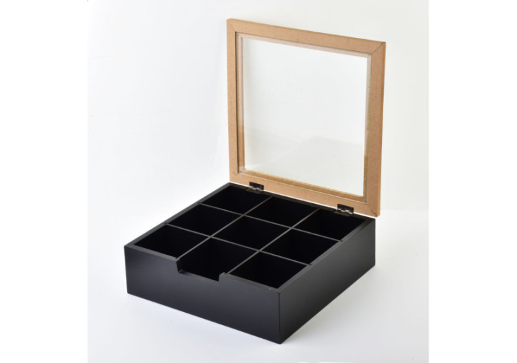 Boîte à thé SADIE - Design rustique 23 x 23 x 8 cm - HTYK6016 - Mondex 2