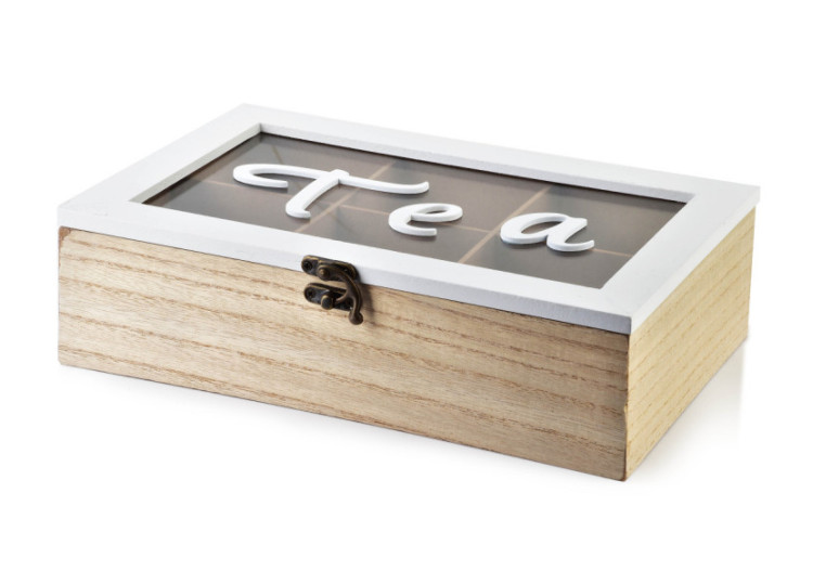 Boîte à thé SADIE - Design rustique 27,5 x 17 x 7,5 cm - HTYK6023 - Mondex