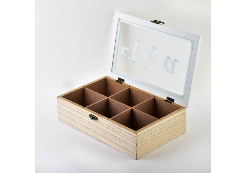 Boîte à thé SADIE - Design rustique 27,5 x 17 x 7,5 cm - HTYK6023 - Mondex