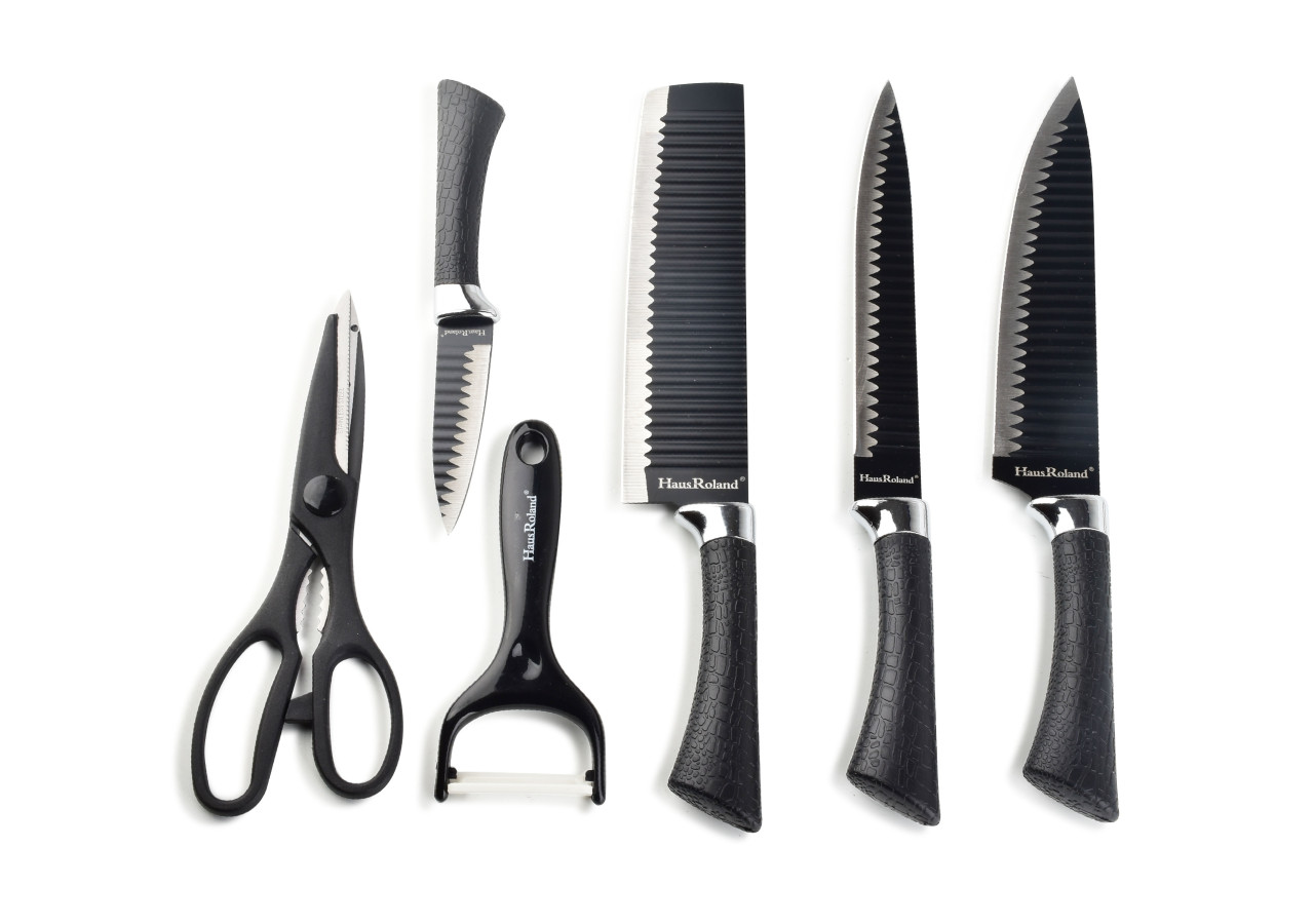 ENSEMBLE CULINAIRE BASIC KITCHEN - 4 couteaux, 1 éplucheur, 1 ciseaux - HTXA6108 - Cookini By Mondex