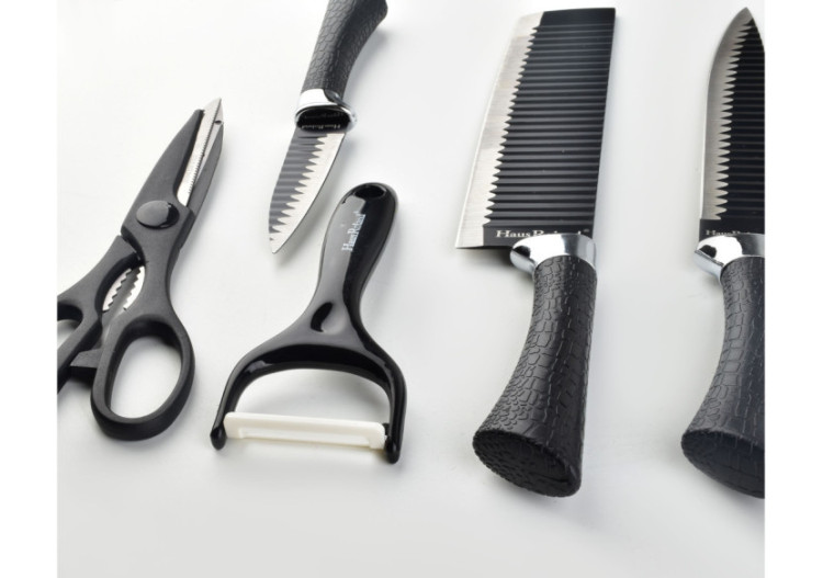 ENSEMBLE CULINAIRE BASIC KITCHEN - 4 couteaux, 1 éplucheur, 1 ciseaux - HTXA6108 - Cookini By Mondex 2