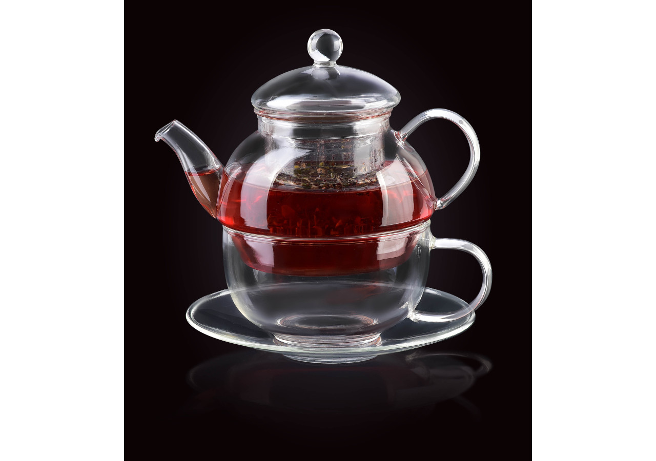 Théière PETER Tea for One - Design élégant en verre borosilicaté 350ml/420ml - HTID3640 - Affekdesign By Mondex