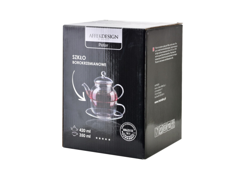 Théière PETER Tea for One - Design élégant en verre borosilicaté 350ml/420ml - HTID3640 - Affekdesign By Mondex Théière PETER Tea for One - Design élégant en verre borosilicaté 350ml/420ml - HTID3640 - Affekdesign By Mondex