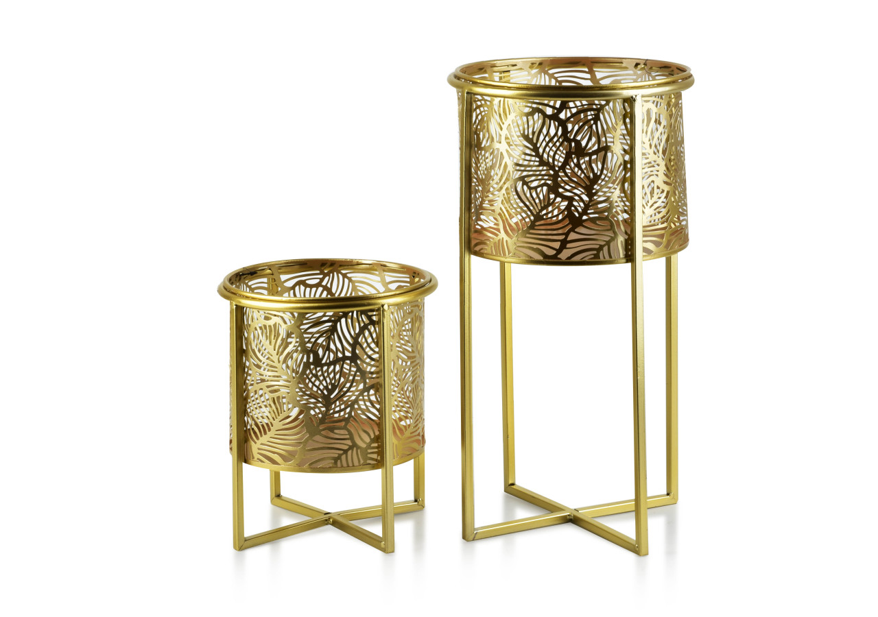 Vase SWEN - 2 pièces en aluminium L:20xh40cm, M:18xh22,5cm - HTOP1284-PROM - Mondex