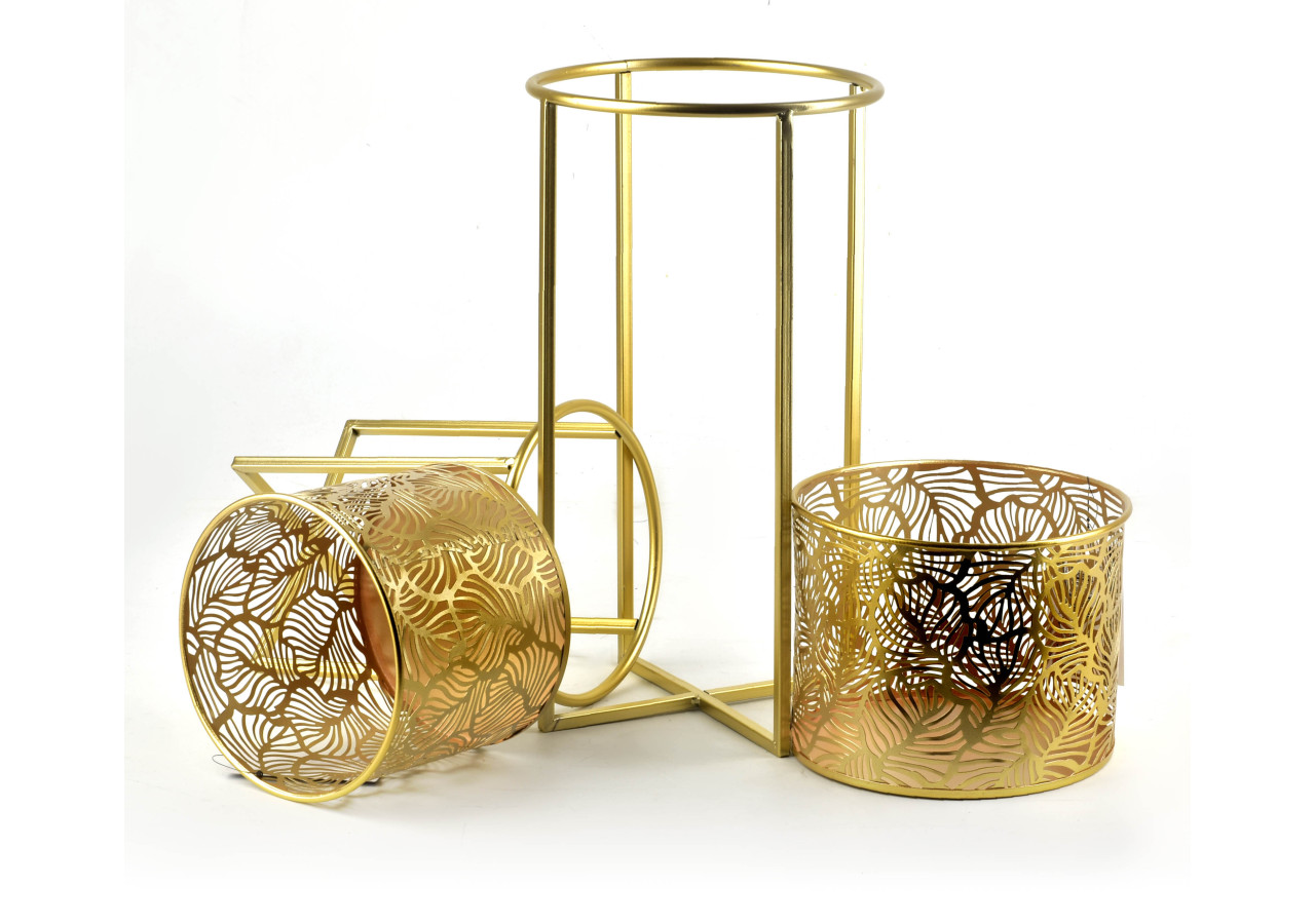 Vase SWEN - 2 pièces en aluminium L:20xh40cm, M:18xh22,5cm - HTOP1284-PROM - Mondex