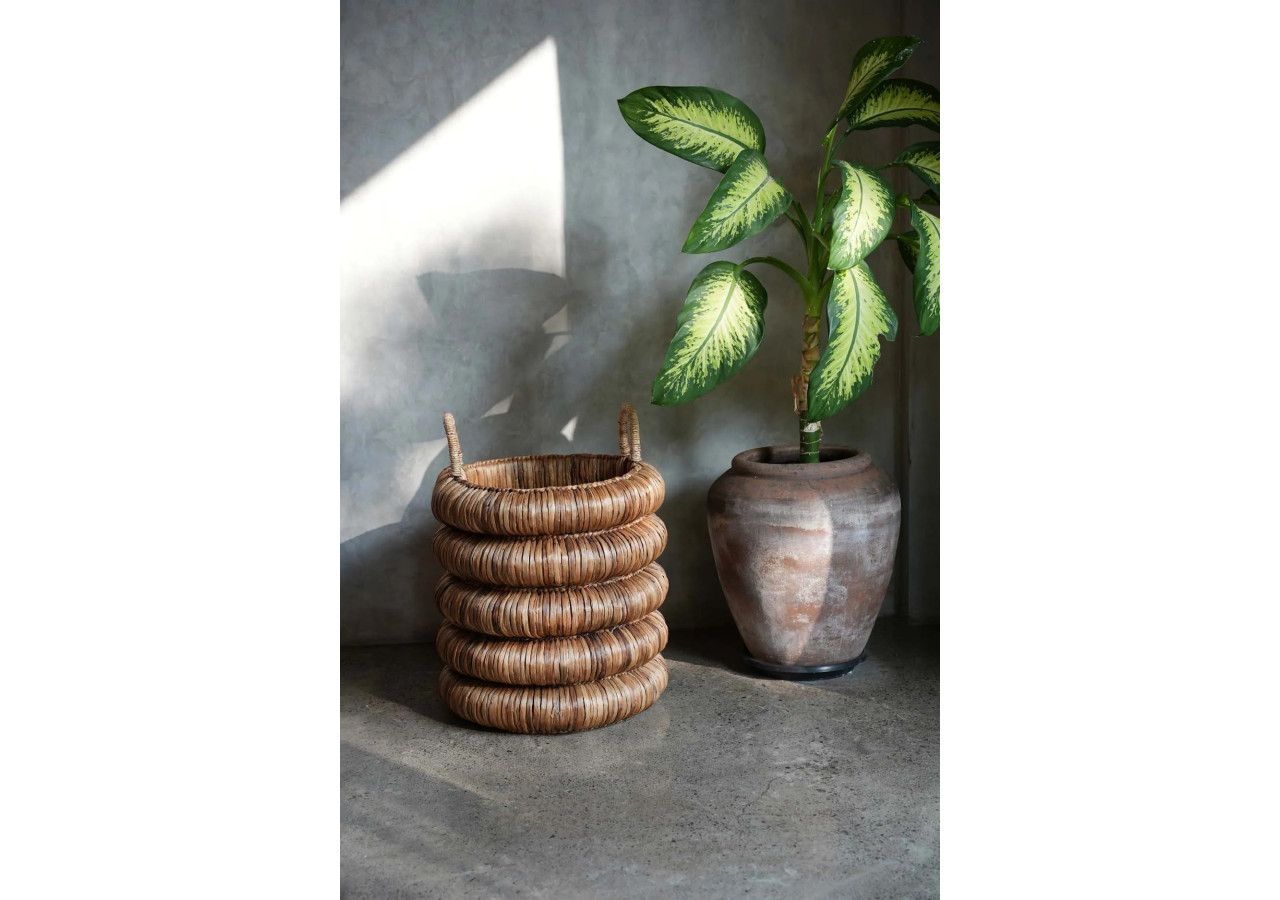 Panier Chunky - en jonc d'eau et facile à déplacer - JAHA001N - Bazar Bizar