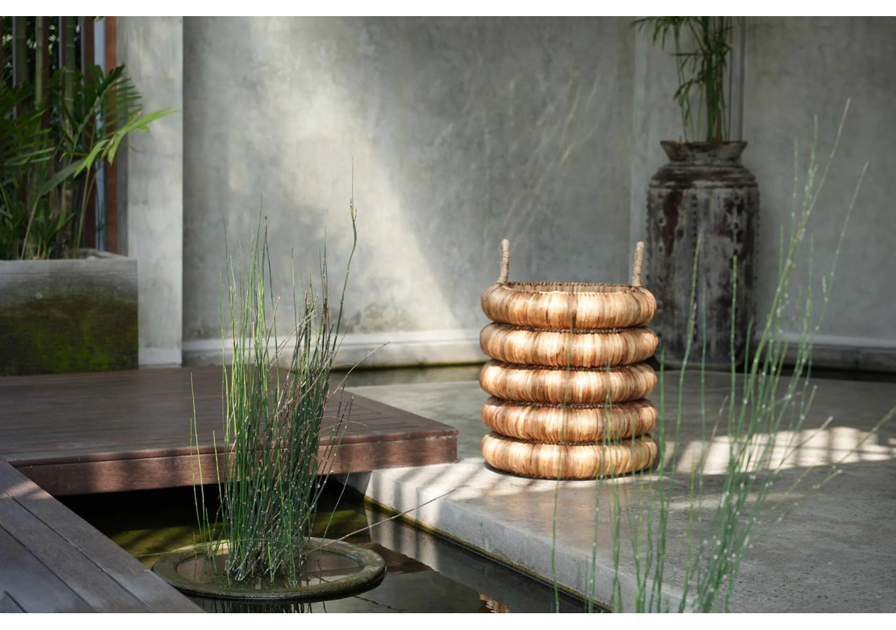 Panier Chunky - en jonc d'eau et facile à déplacer - JAHA001N - Bazar Bizar