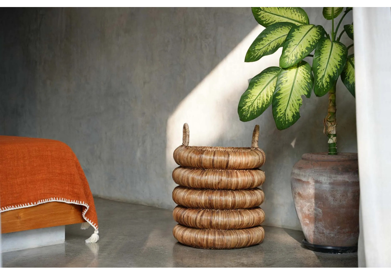 Panier Chunky - en jonc d'eau et facile à déplacer - JAHA001N - Bazar Bizar