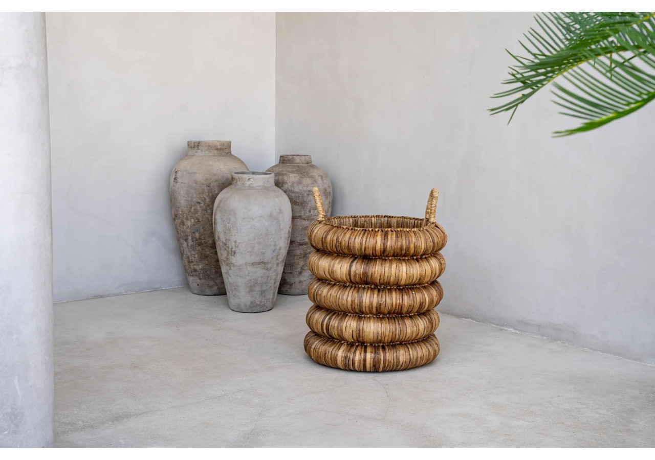 Panier Chunky - en jonc d'eau et facile à déplacer - JAHA001N - Bazar Bizar