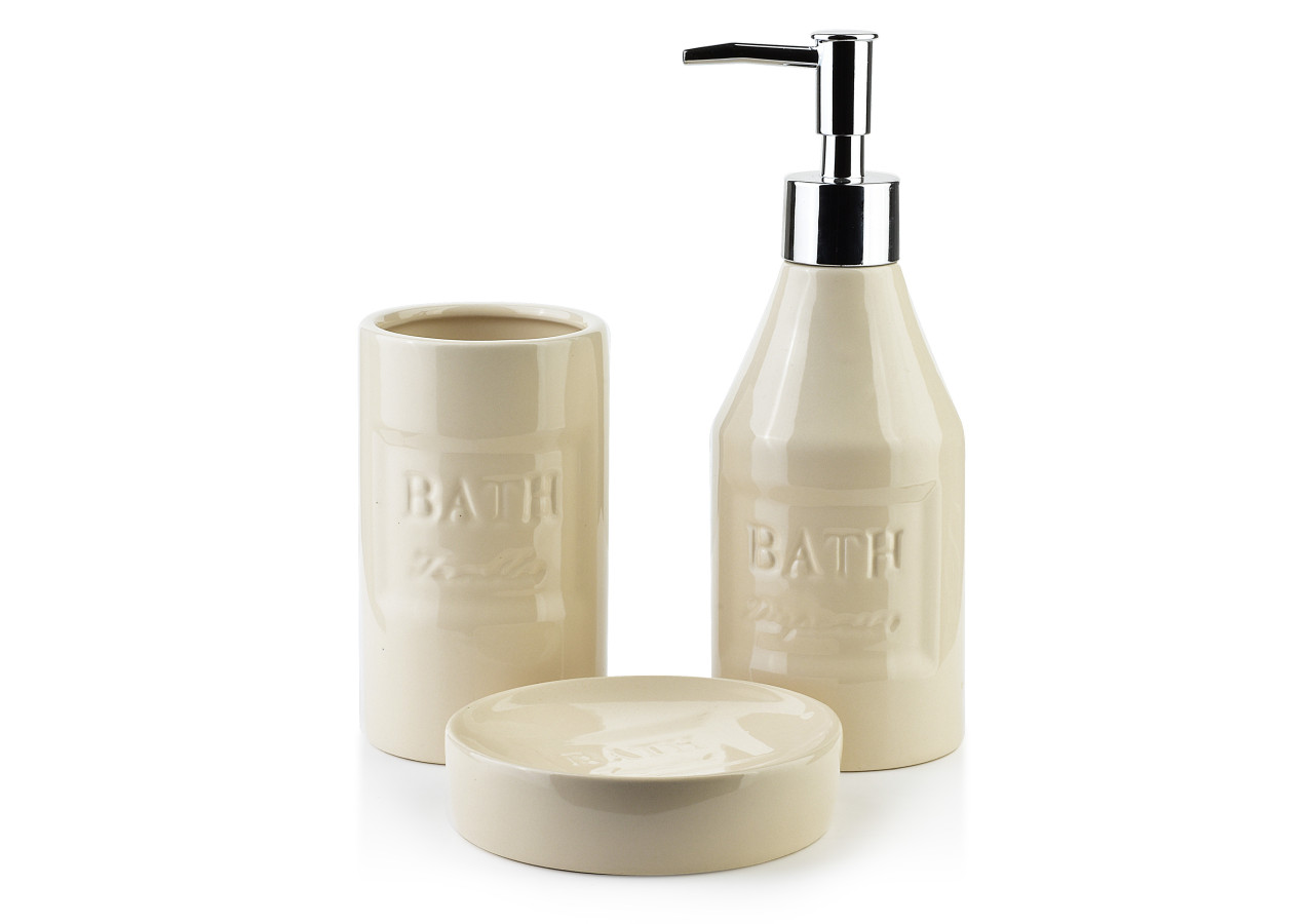 JOFF - Ensemble de salle de bain beige 390ml - HTWM6713 - Bathlab By Mondex