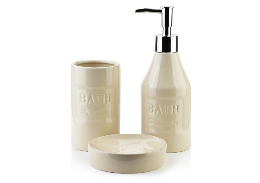 JOFF - Ensemble de salle de bain beige 390ml - HTWM6713 - Bathlab By Mondex