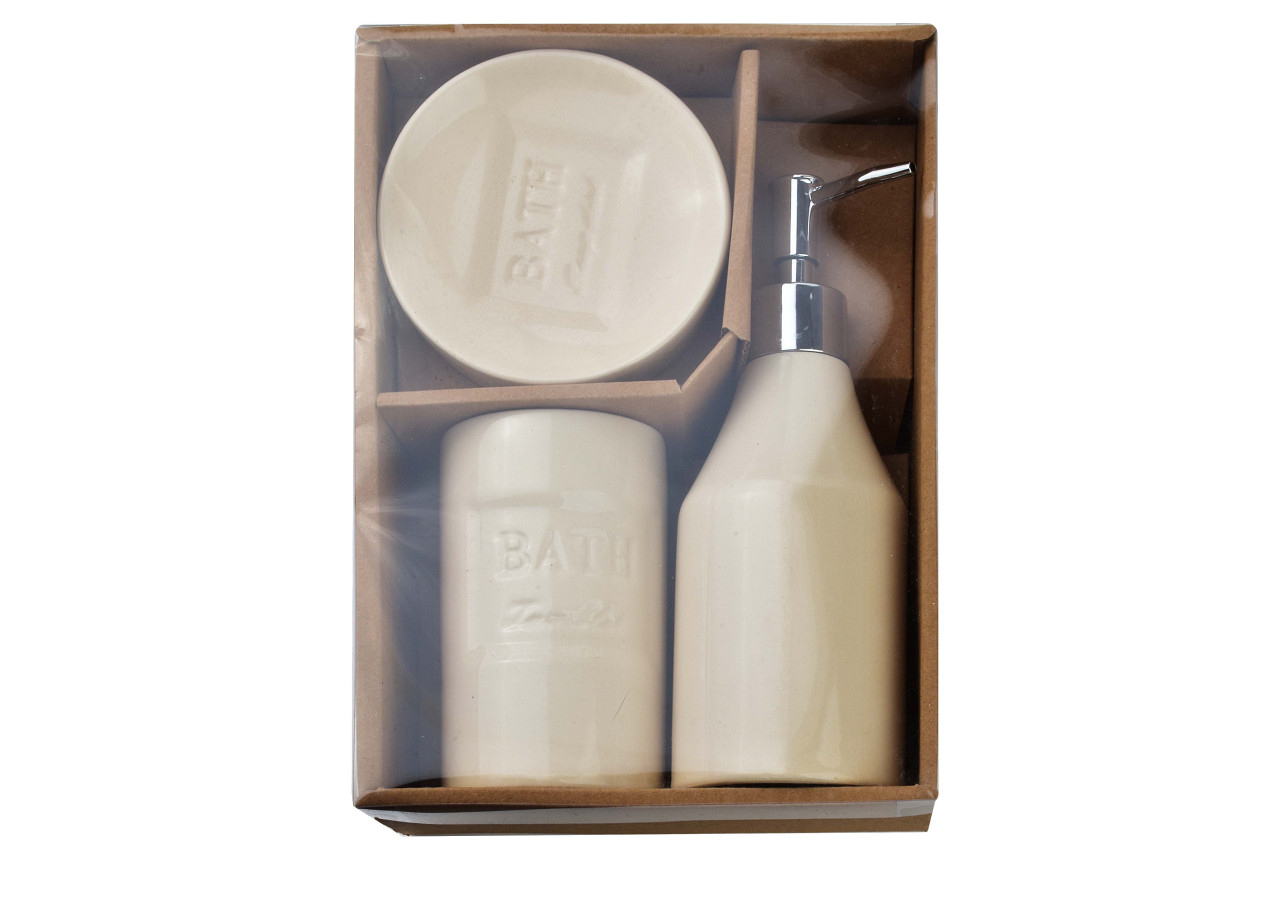 JOFF - Ensemble de salle de bain beige 390ml - HTWM6713 - Bathlab By Mondex