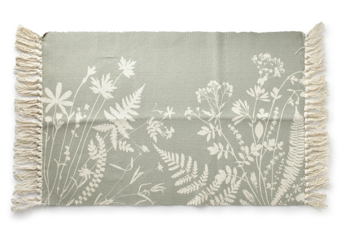 Tapis FLORAL - Motif fleuri 60x90cm en vert - HTZA5828 - Mondex