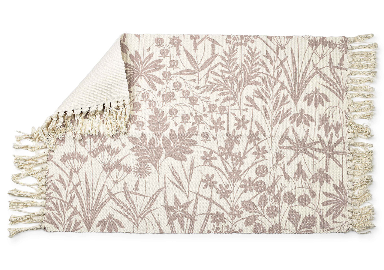 Tapis FLORAL - Motif feuilles brunes 60x90cm - HTZA5835 - Mondex