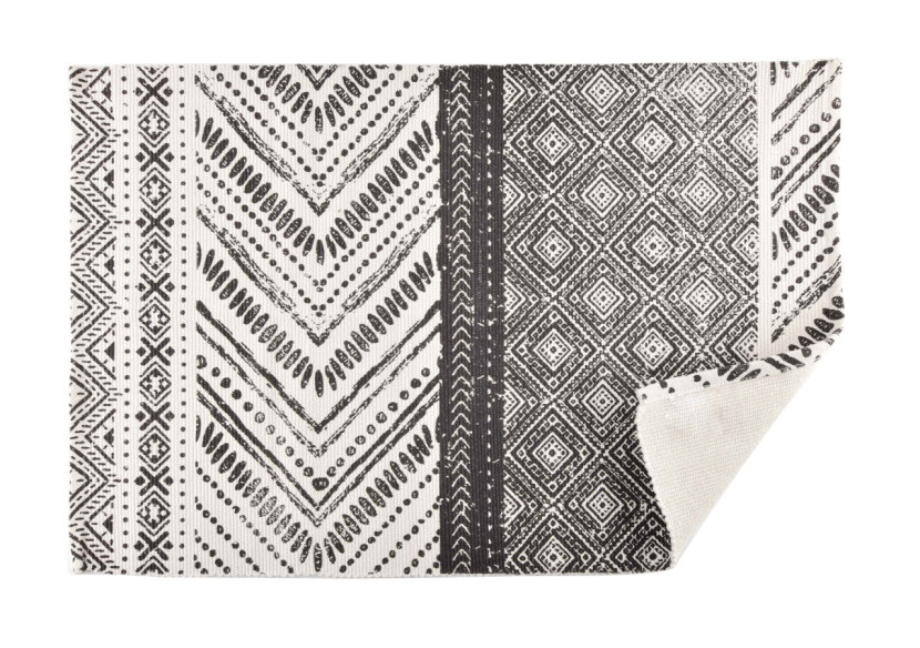 Tapis BOHO - Motif noir et blanc 60x90cm - HTZA5859 - Mondex