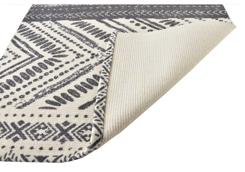 Tapis BOHO - Motif noir et blanc 60x90cm - HTZA5859 - Mondex
