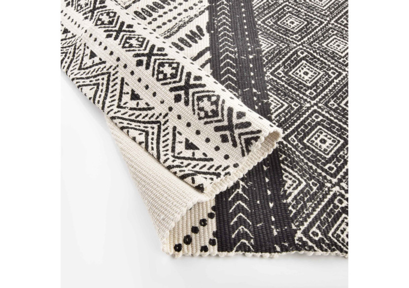 Tapis BOHO - Motif noir et blanc 60x90cm - HTZA5859 - Mondex