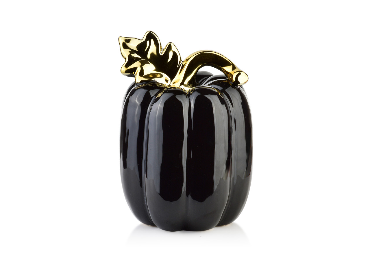 Figurine MAVE - Citrouille noire avec feuille 12,7x12,7x1,3cm - HTC9239 - Mondex