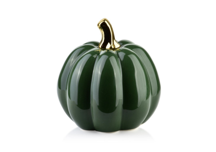Figurine MAVE - Citrouille en céramique verte 12,5x12,5x13cm - HTC9284 - Mondex