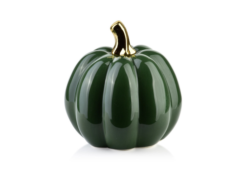 Figurine MAVE - Citrouille en céramique verte 12,5x12,5x13cm - HTC9284 - Mondex