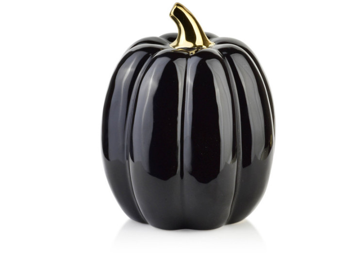 Figurine MAVE - Citrouille en céramique noire 13x13x16,5cm - HTC9321 - Mondex
