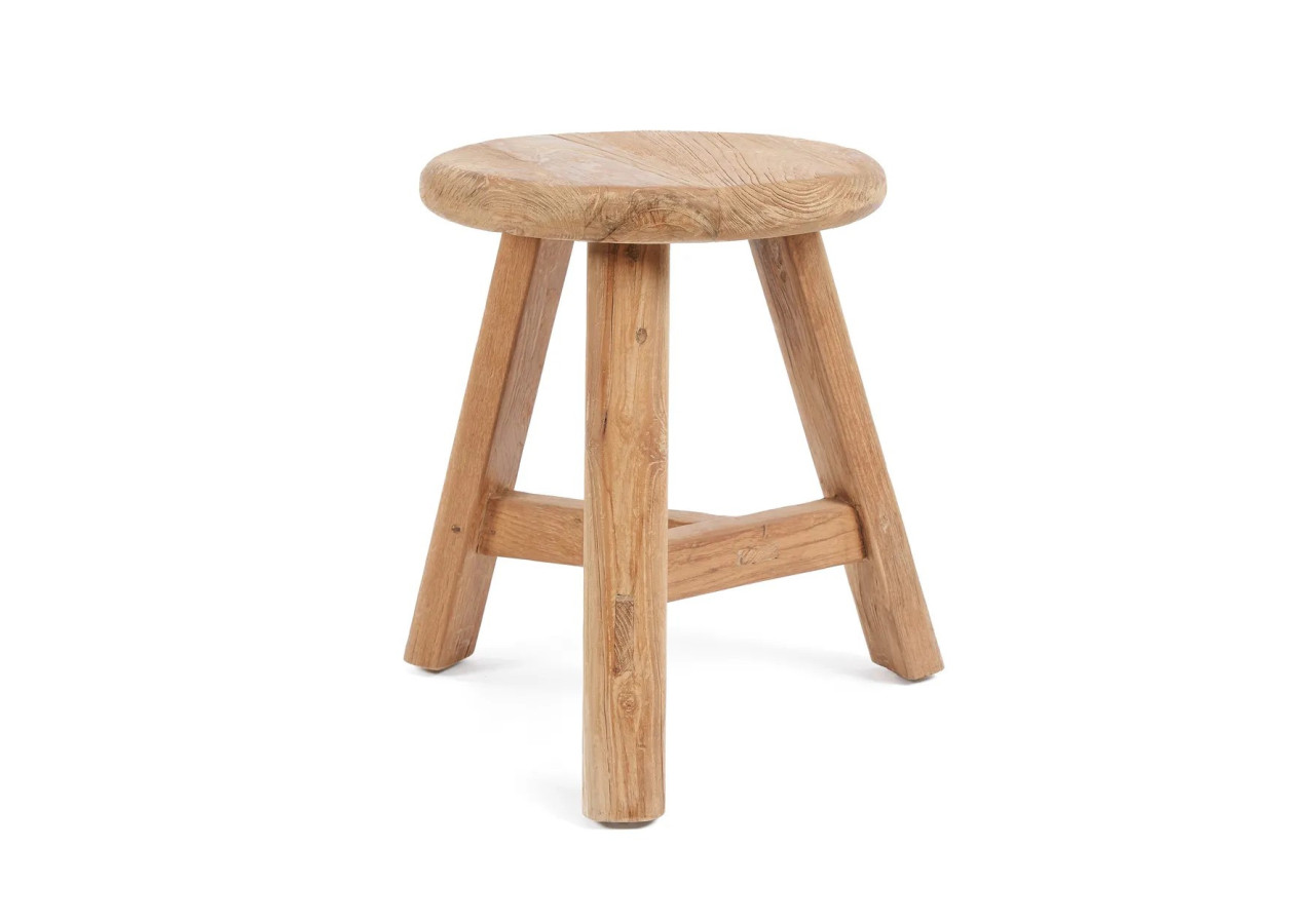 Tabouret NOGUCHI - Teck recyclé et design pratique - JASE011N - Bazar Bizar