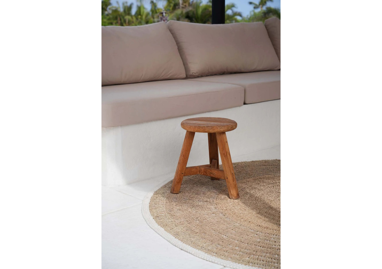 Tabouret NOGUCHI - Teck recyclé et design pratique - JASE011N - Bazar Bizar