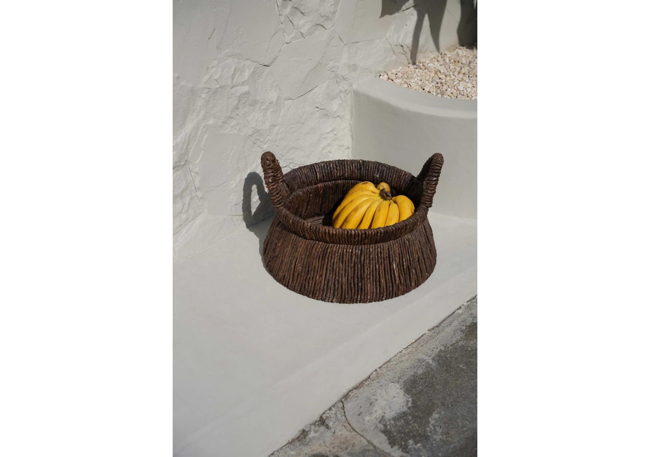 Panier CHIZARA - Tissé à la main en feuille de bananier - JAHA008N - Bazar Bizar