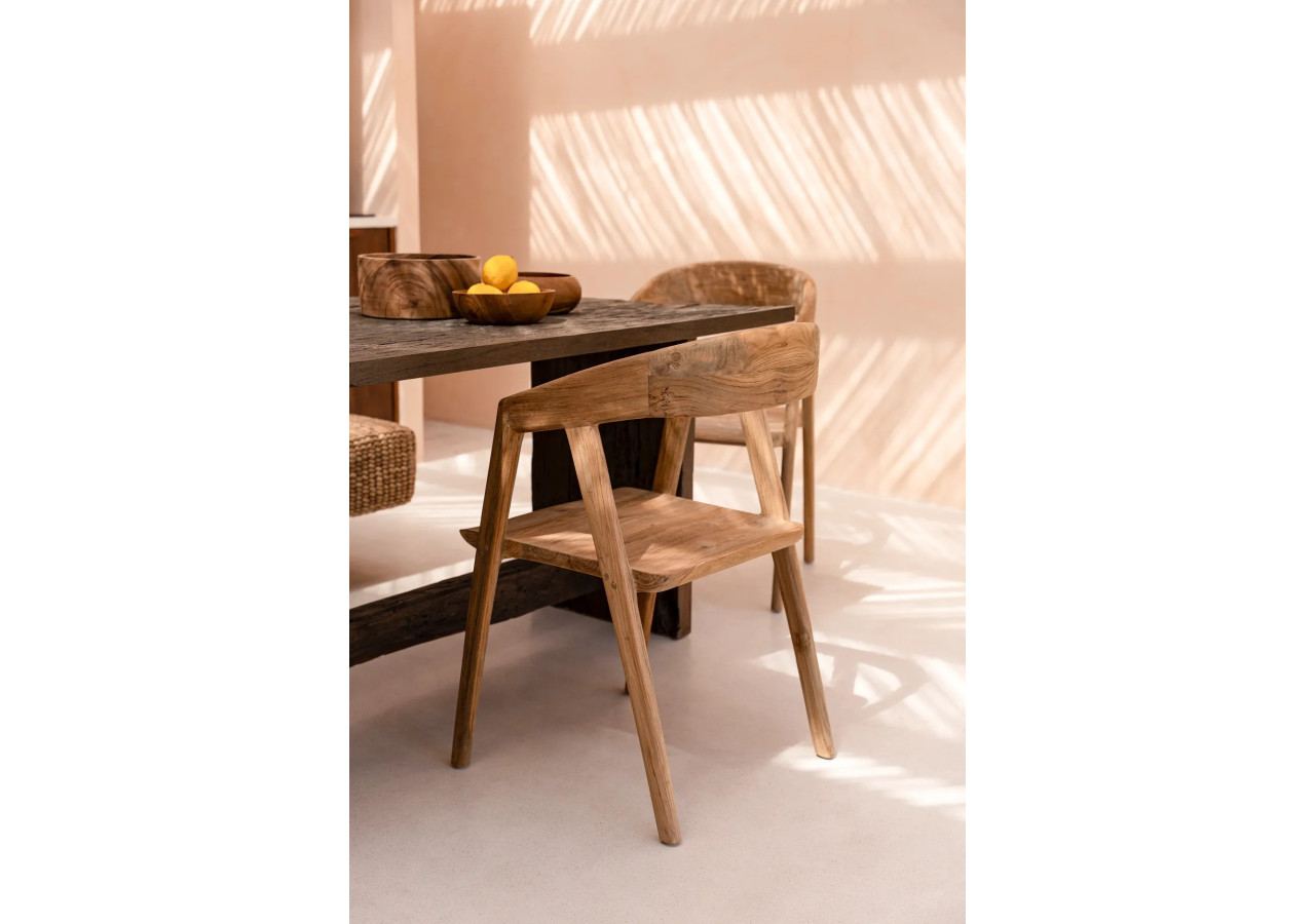 Chaise de Salle à Manger Teluk - Teck Recyclé et Élégance Durable - JASE007N - Bazar Bizar