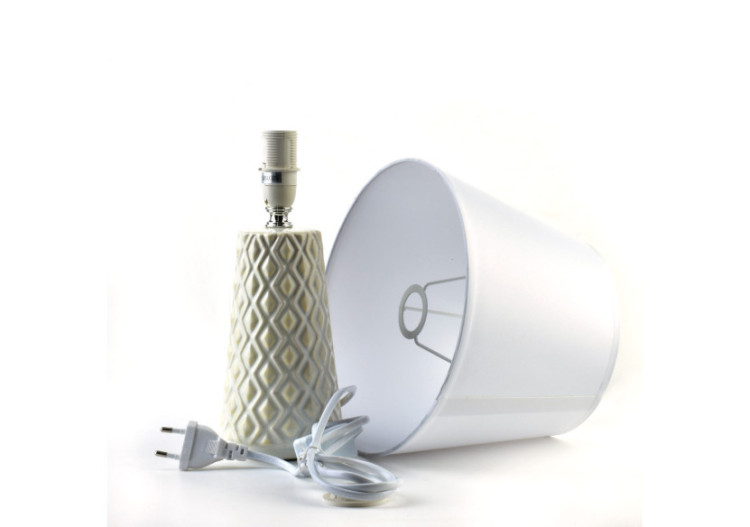 Lampe de table LETI BEIGE - Céramique beige 9,5x6,5xh32,5cm - HTLA8300 - Mondex 2