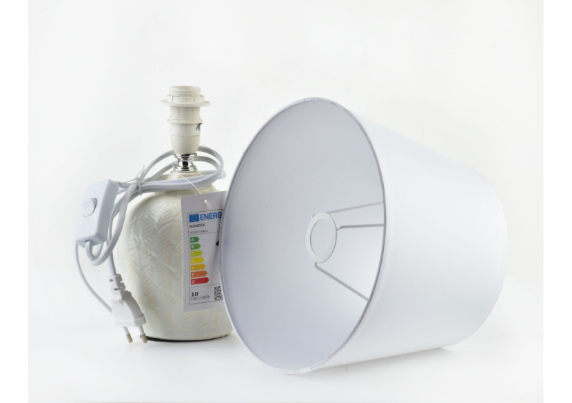 Lampe de table LETI NATURAL - Céramique beige 12x9xh30cm - HTLA8577 - Mondex