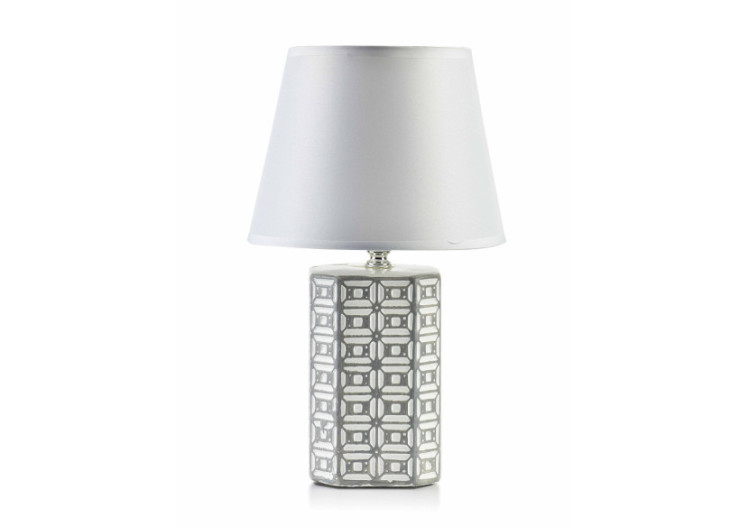 Lampe de table LETI GREY - Céramique grise 10x10xh32cm - HTLA8607 - Mondex