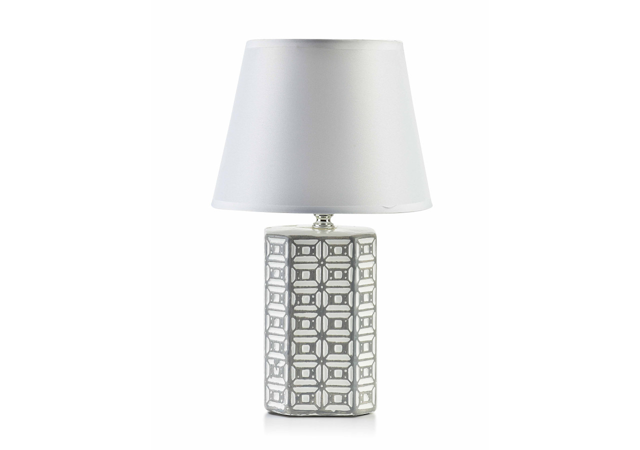 Lampe de table LETI GREY - Céramique grise 10x10xh32cm - HTLA8607 - Mondex